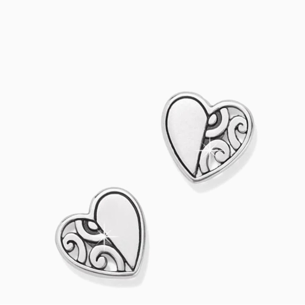 Brighton NWT Deco heart mini post earrings